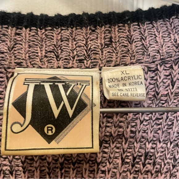 Vintage JW Men’s Pink 80s Acrylic Cardigan Sweater Size XL - Picture 4 of 4